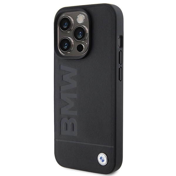 BMW MagSafe Leather Hot Stamp case for iPhone 15 Pro Max - blackeng