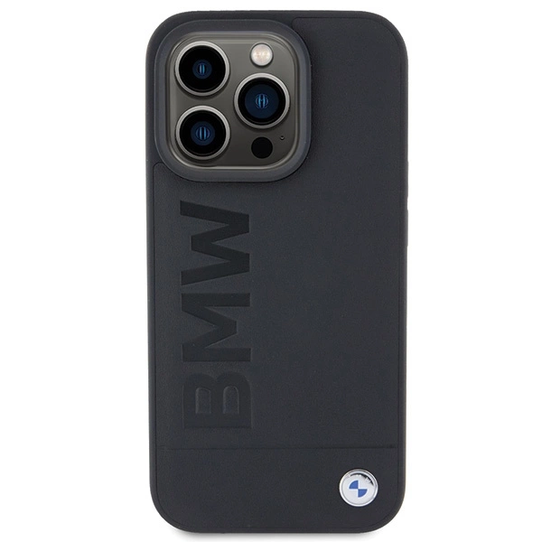 BMW MagSafe Leather Hot Stamp case for iPhone 15 Pro Max - blackeng