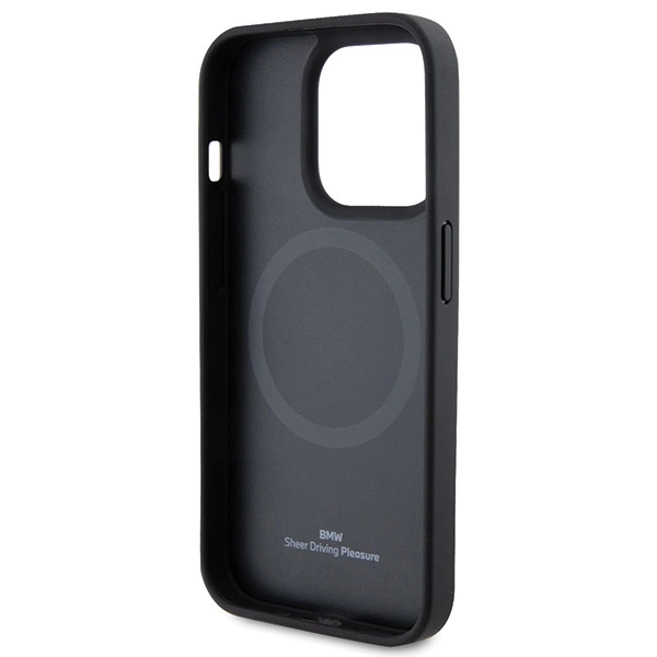 BMW MagSafe Leather Hot Stamp case for iPhone 15 Pro Max - blackeng