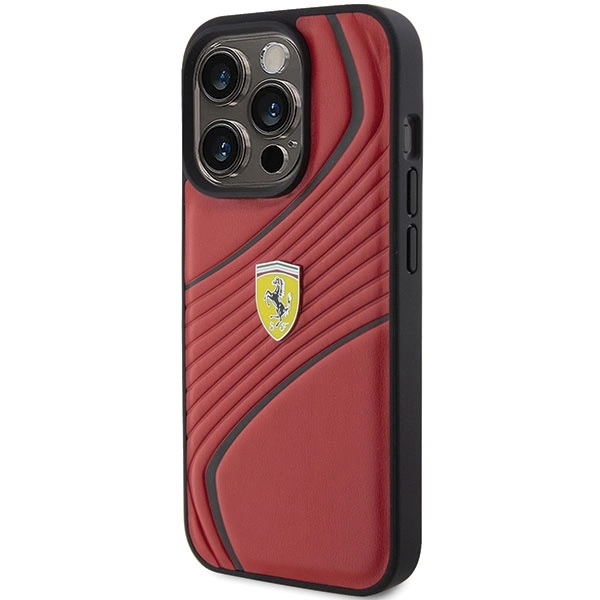 Ferrari Twist Metal Logo case for iPhone 15 Pro - redeng
