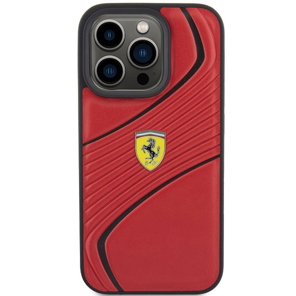 Ferrari Twist Metal Logo case for iPhone 15 Pro - redeng