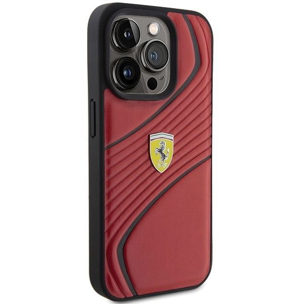 Ferrari Twist Metal Logo case for iPhone 15 Pro - redeng