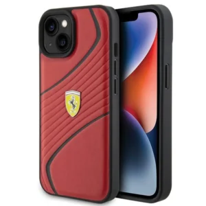 Ferrari Twist Metal Logo case for iPhone 15 - redeng