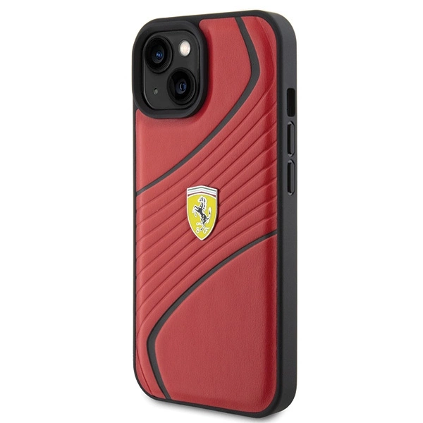 Ferrari Twist Metal Logo case for iPhone 15 - redeng