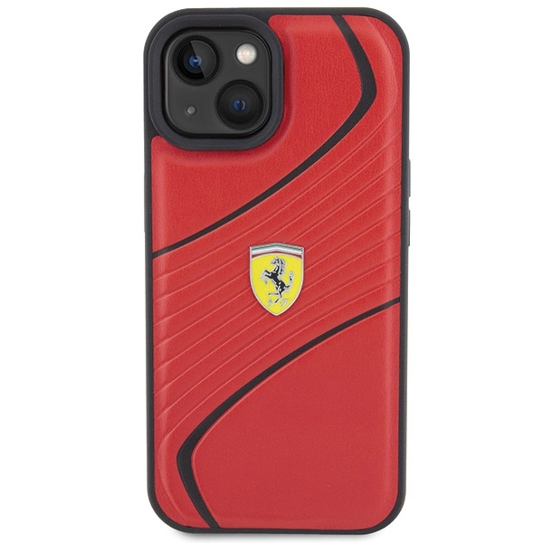 Ferrari Twist Metal Logo case for iPhone 15 - redeng