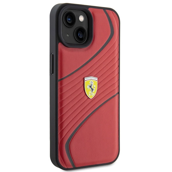 Ferrari Twist Metal Logo case for iPhone 15 - redeng