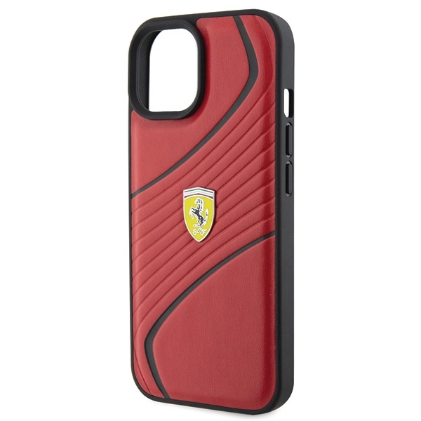 Ferrari Twist Metal Logo case for iPhone 15 - redeng