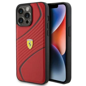 Ferrari Twist Metal Logo case for iPhone 15 Pro Max - redeng