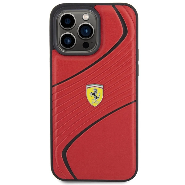 Ferrari Twist Metal Logo case for iPhone 15 Pro Max - redeng