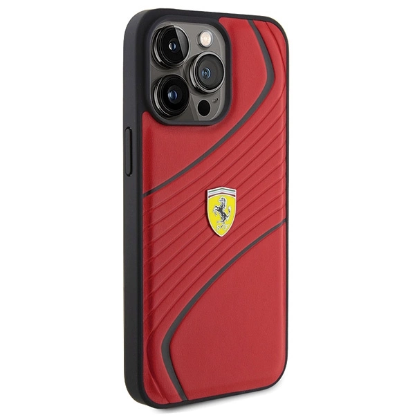 Ferrari Twist Metal Logo case for iPhone 15 Pro Max - redeng