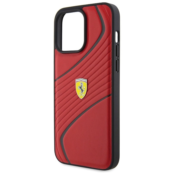 Ferrari Twist Metal Logo case for iPhone 15 Pro Max - redeng