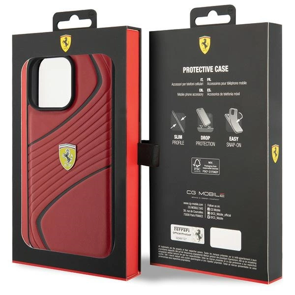 Ferrari Twist Metal Logo case for iPhone 15 Pro Max - redeng