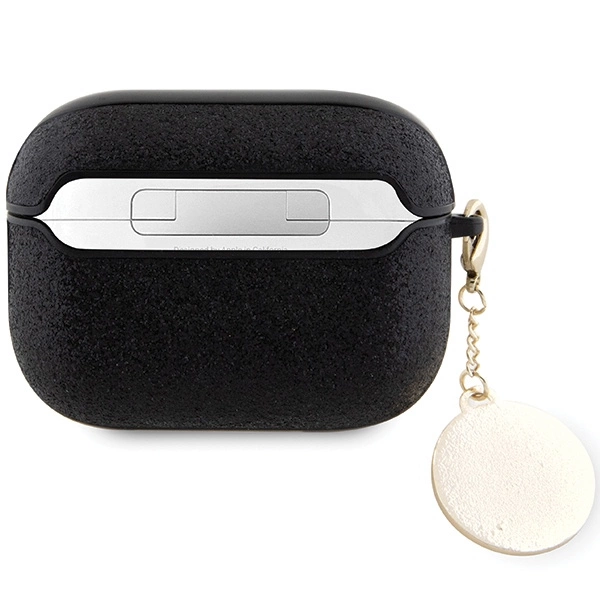 Guess GUAP2PGEHCDK case for AirPods Pro 2 cover - black Fixed Glitter Heart Diamond Charmeng