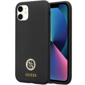 Guess GUHCN614DGPK Case for iPhone 11 / Xr - Black Silicone Logo Strass 4Geng