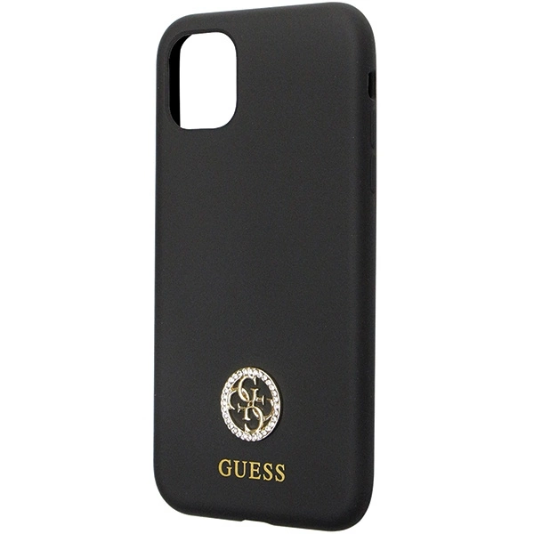 Guess GUHCN614DGPK Case for iPhone 11 / Xr - Black Silicone Logo Strass 4Geng