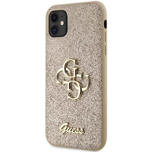 Guess GUHCN61HG4SGD case for iPhone 11 / Xr - gold Glitter Script Big 4Geng