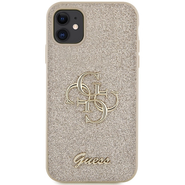 Guess GUHCN61HG4SGD case for iPhone 11 / Xr - gold Glitter Script Big 4Geng