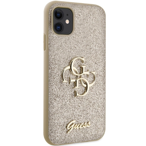 Guess GUHCN61HG4SGD case for iPhone 11 / Xr - gold Glitter Script Big 4Geng