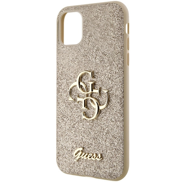 Guess GUHCN61HG4SGD case for iPhone 11 / Xr - gold Glitter Script Big 4Geng