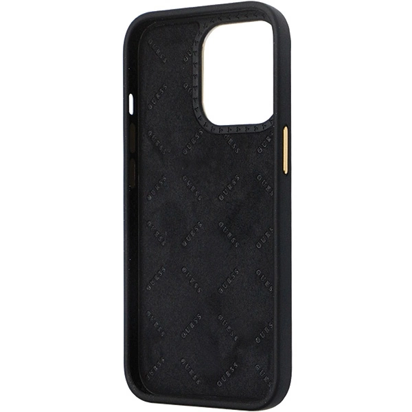 Guess GUHCP13LM4DGPK case for iPhone 13 Pro / 13 - black Silicone Logo Strass 4Geng