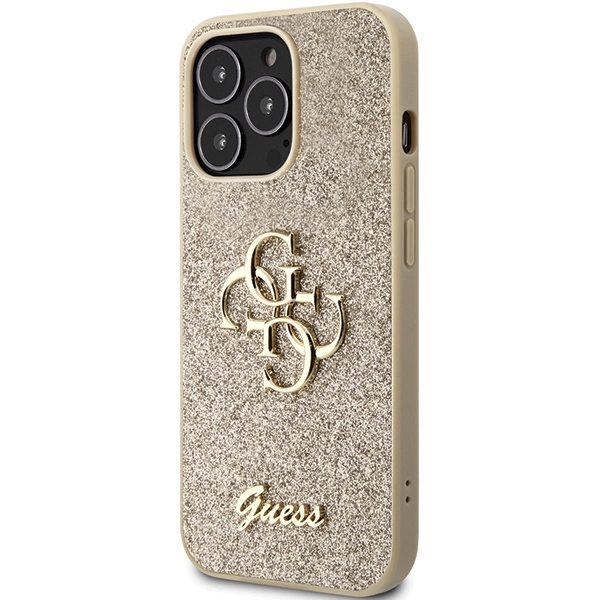 Guess GUHCP13XHG4SGD case for iPhone 13 Pro Max 6.7" - gold Glitter Script Big 4Geng