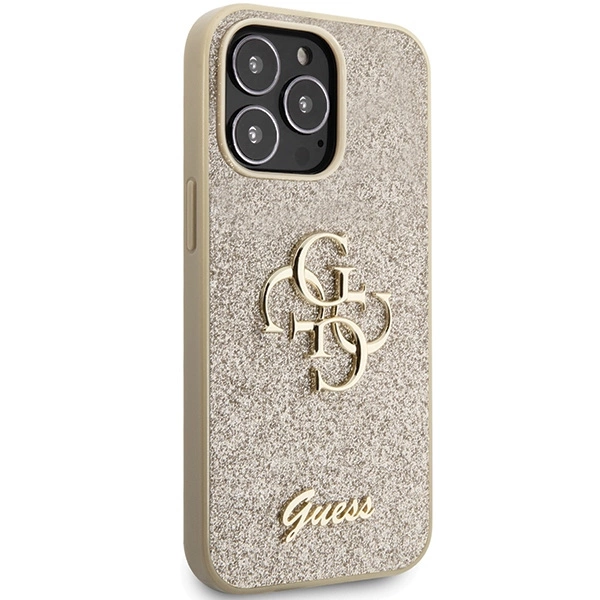 Guess GUHCP13XHG4SGD case for iPhone 13 Pro Max 6.7" - gold Glitter Script Big 4Geng
