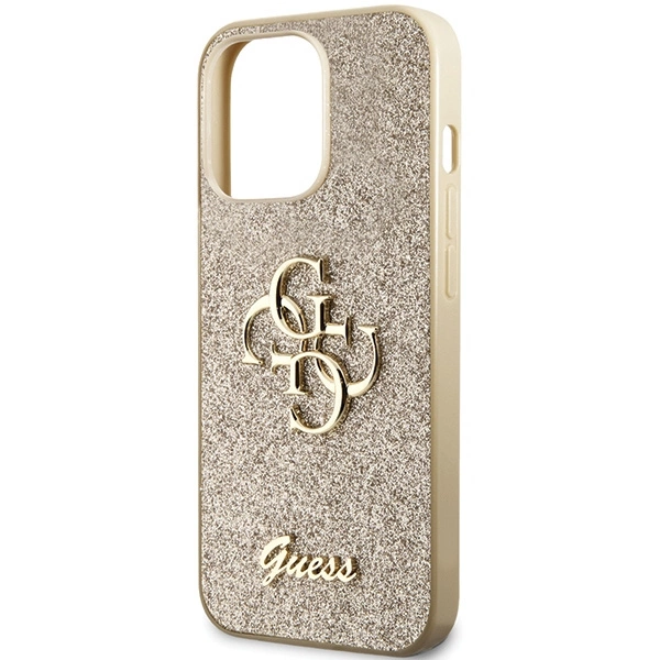 Guess GUHCP13XHG4SGD case for iPhone 13 Pro Max 6.7" - gold Glitter Script Big 4Geng