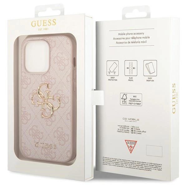 Guess 4G Big Metal Logo case for iPhone 15 Pro - pinkeng