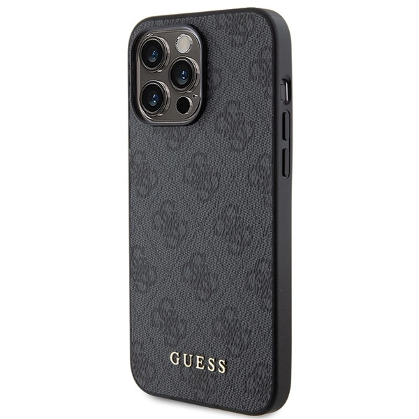Guess 4G Metal Gold Logo iPhone 15 Pro Case - Grayeng