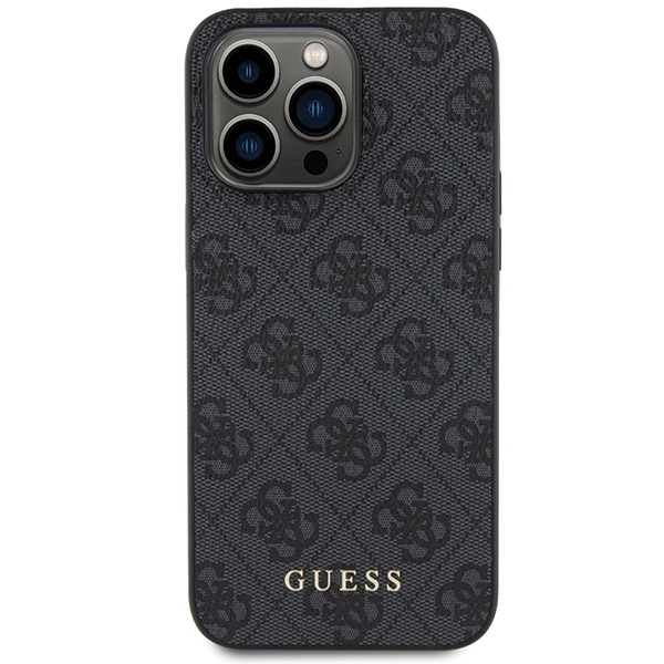 Guess 4G Metal Gold Logo iPhone 15 Pro Case - Grayeng