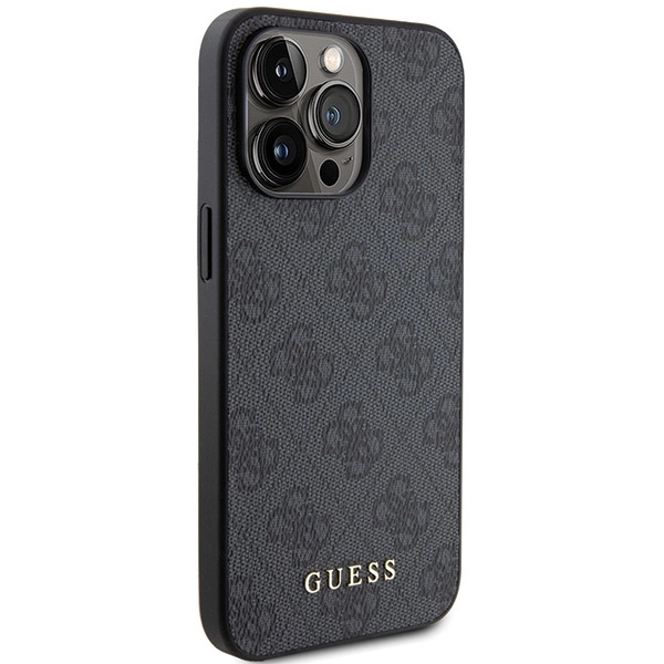 Guess 4G Metal Gold Logo iPhone 15 Pro Case - Grayeng