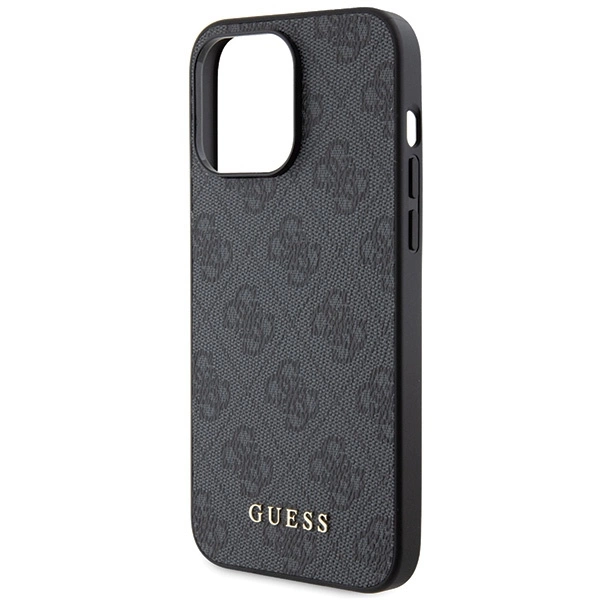 Guess 4G Metal Gold Logo iPhone 15 Pro Case - Grayeng