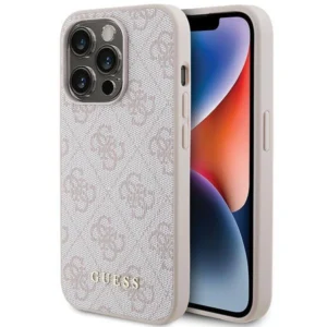 Guess 4G Metal Gold Logo case for iPhone 15 Pro - pinkeng