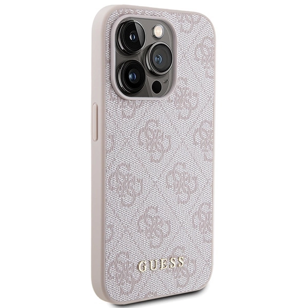 Guess 4G Metal Gold Logo case for iPhone 15 Pro - pinkeng