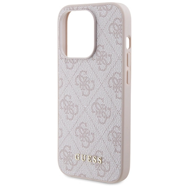 Guess 4G Metal Gold Logo case for iPhone 15 Pro - pinkeng
