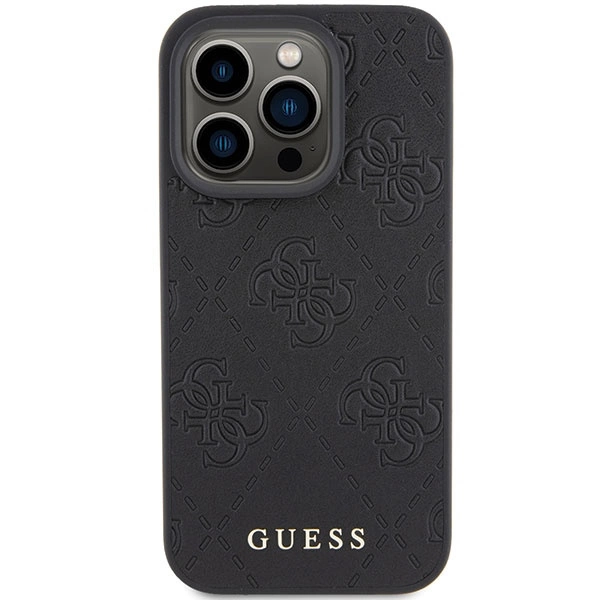 Guess Leather 4G Stamped case for iPhone 15 Pro - blackeng