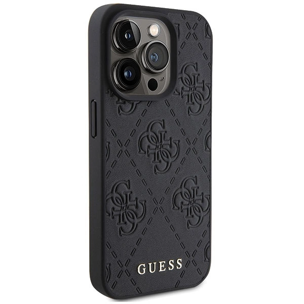 Guess Leather 4G Stamped case for iPhone 15 Pro - blackeng