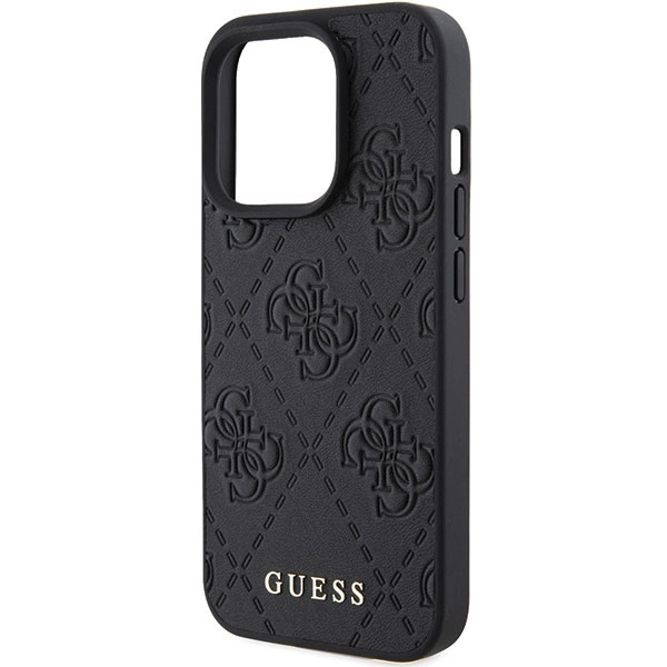 Guess Leather 4G Stamped case for iPhone 15 Pro - blackeng
