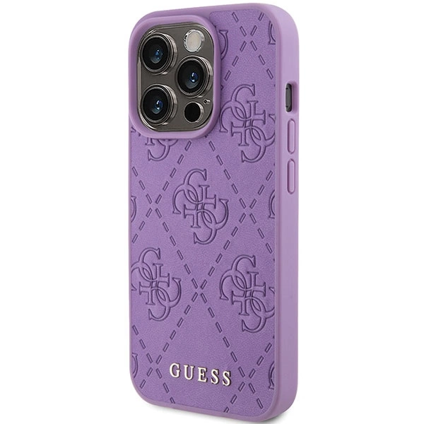 Guess Leather 4G Stamped case for iPhone 15 Pro - purpleeng