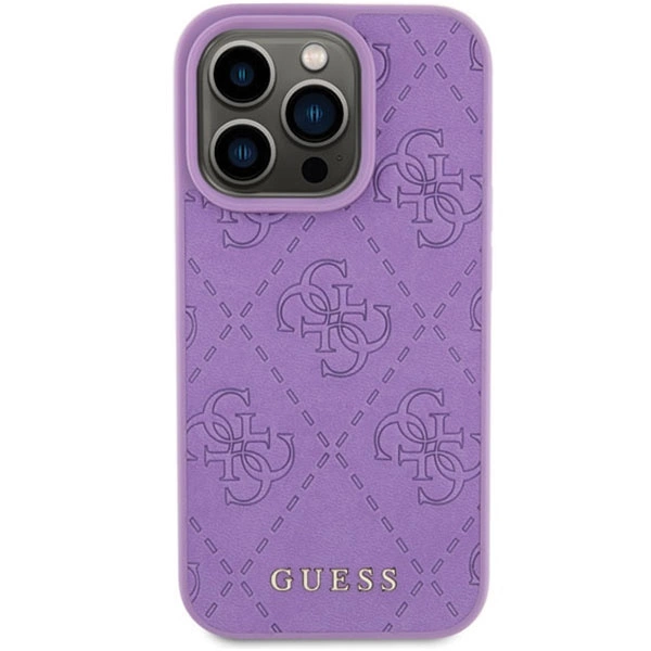 Guess Leather 4G Stamped case for iPhone 15 Pro - purpleeng