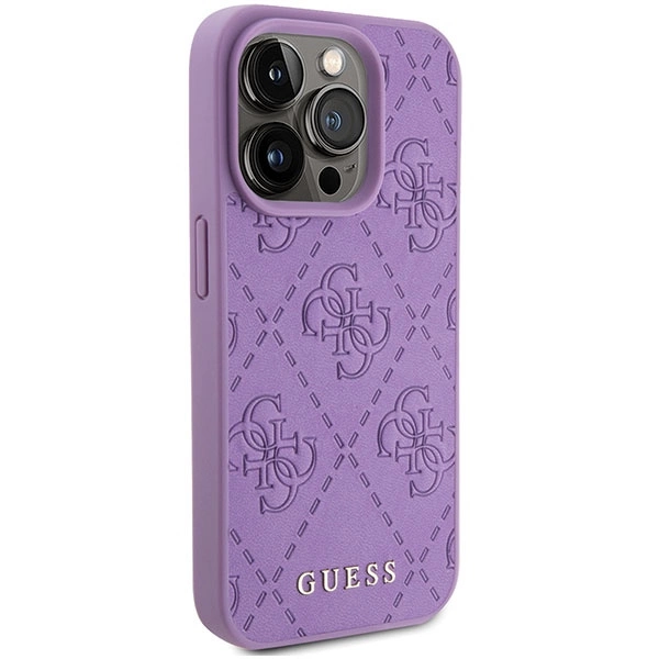 Guess Leather 4G Stamped case for iPhone 15 Pro - purpleeng