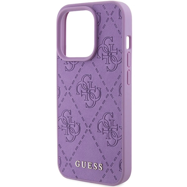 Guess Leather 4G Stamped case for iPhone 15 Pro - purpleeng