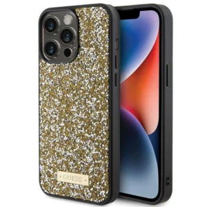 Guess Rhinestone Metal Logo case for iPhone 15 Pro - yelloweng