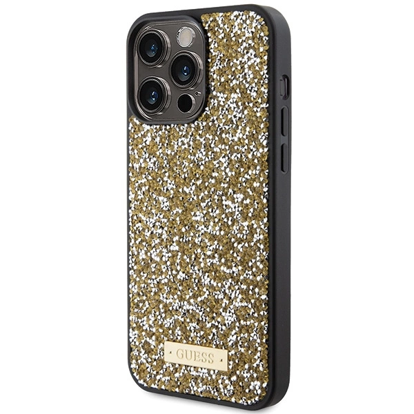 Guess Rhinestone Metal Logo case for iPhone 15 Pro - yelloweng