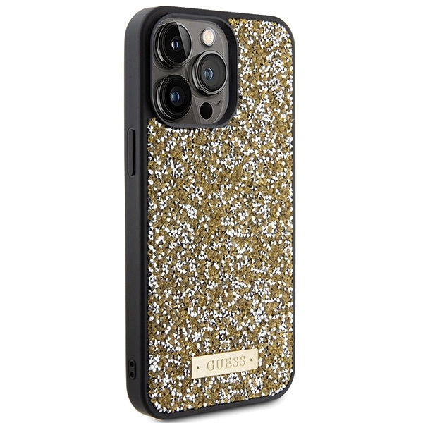 Guess Rhinestone Metal Logo case for iPhone 15 Pro - yelloweng