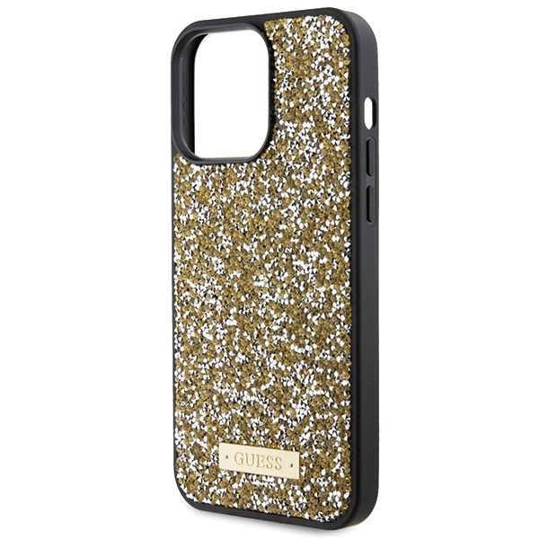 Guess Rhinestone Metal Logo case for iPhone 15 Pro - yelloweng