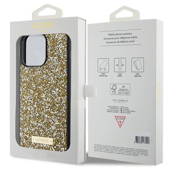 Guess Rhinestone Metal Logo case for iPhone 15 Pro - yelloweng