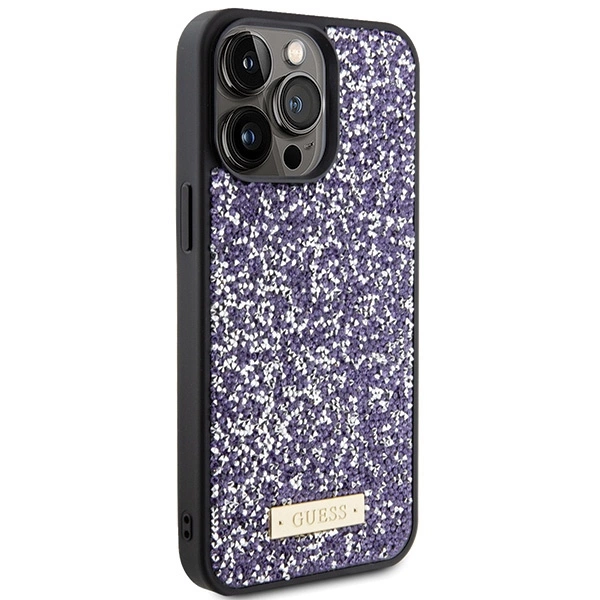 Guess Rhinestone Metal Logo case for iPhone 15 Pro - pinkeng