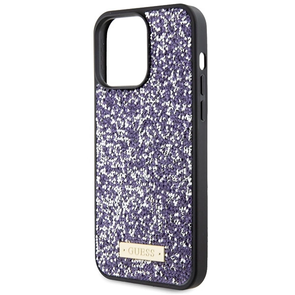 Guess Rhinestone Metal Logo case for iPhone 15 Pro - pinkeng