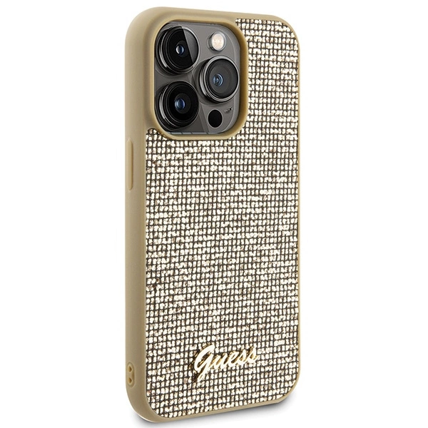 Guess Disco Metal Script case for iPhone 15 Pro - goldeng